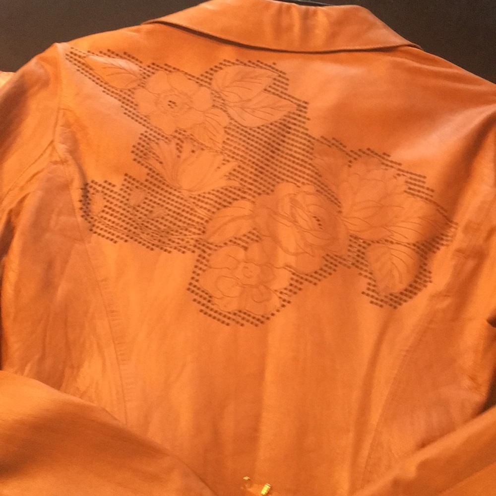 Roberto cavalli cognac leather coat - Picture 2 of 9